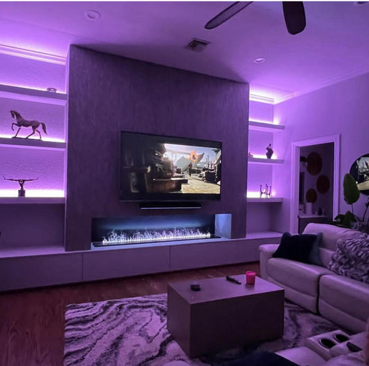 Wohnwand mit Wasserdampfkamin  - Komplettlösung von Aral Living