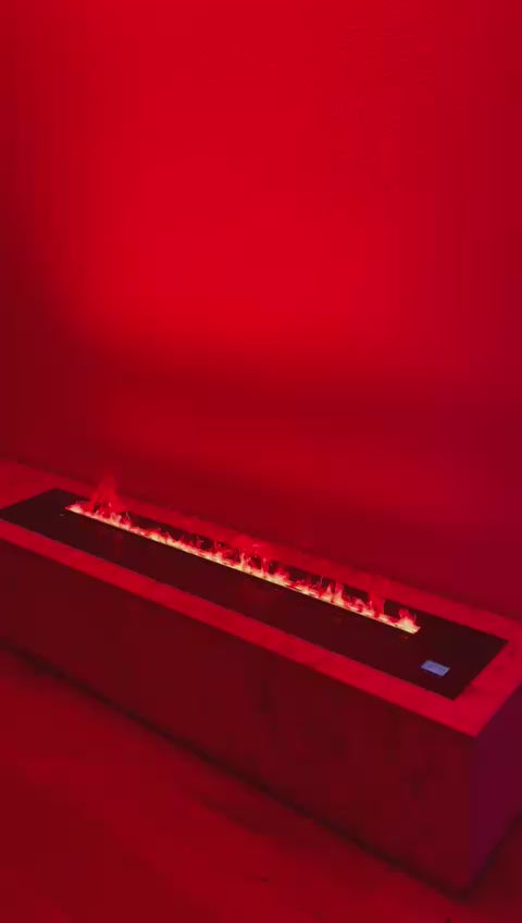 Moderner Wasserdampfkamin mit Möbel – Edles Marmordesign für stilvolles Wohnen